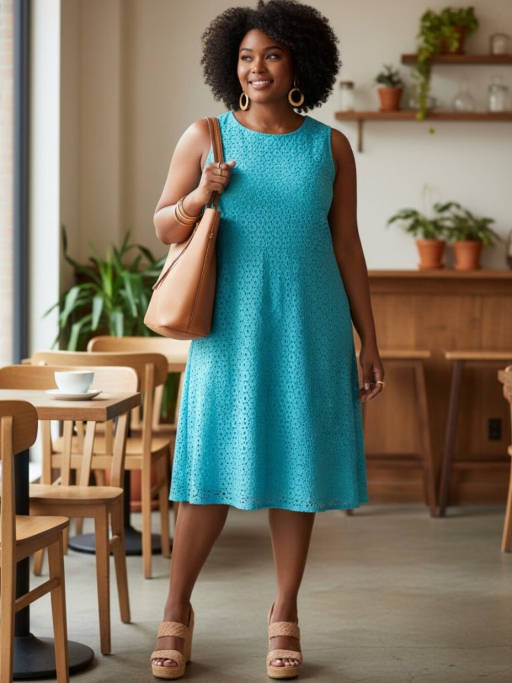 Nicole Miller Womens Mint Eyelet Cotton Dress Sleeveless Fit Flare